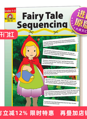 英文原版 Fairy Tale Sequencing Grade 1-3 童话故事编排手工练习册 一至三年级 英文版 进口英语原版书籍儿童图书