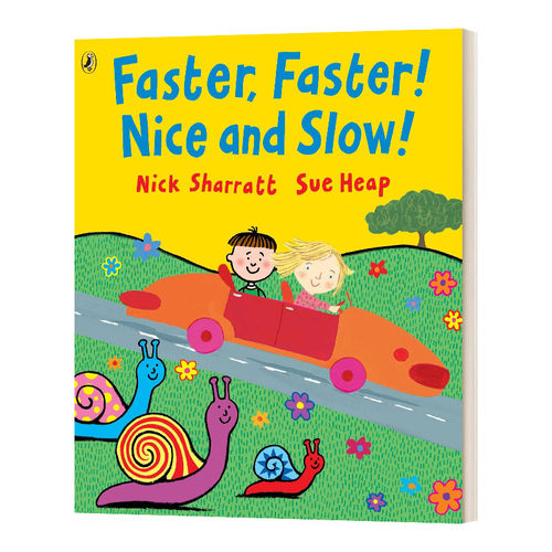英文原版绘本 Faster Faster Nice and Slow 反义词英文学习 大开本平装 启蒙认知单词汇 英文版 进口英语原版书籍儿童图书