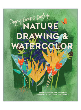 英文原版 Peggy Dean's Guide to Nature Drawing and Watercolor 自然绘画和水彩画指南 素描 水墨 美术技巧 进口英语原版书籍