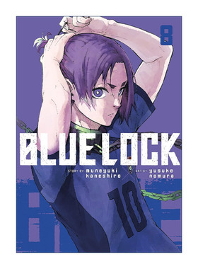 英文原版 Blue Lock 8 蓝色监狱系列8 同名日本动漫 足球体育漫画 Muneyuki Kaneshiro 野村优介 英文版 进口英语原版书籍
