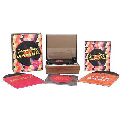 英文原版 Teeny-Tiny Turntable 微型唱机 3张迷你唱片+贴纸 英文版 进口英语原版书籍