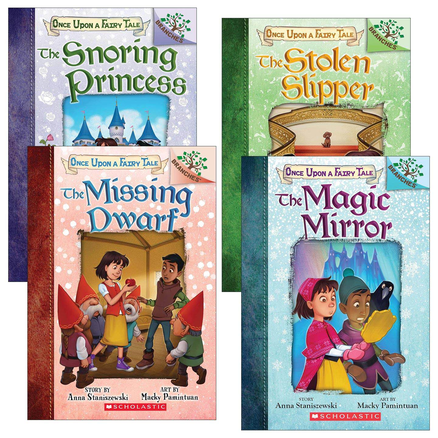 英文原版 Once Upon a Fairy Tale 学乐大树系列冰雪公主童话故事4册 魔镜 偷来的水晶鞋 打呼噜的公主 英文版 进口英语原版书籍