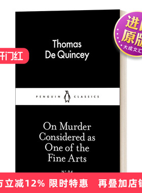 英文原版 On Murder Considered as One of the Fine Arts 托马斯·德·昆西 论作为艺术的谋杀 英文版 进口英语原版书籍