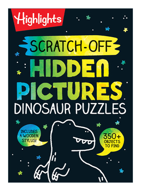 英文原版 Scratch-Off Hidden Pictures Dinosaur Puzzles 刮一刮 解开隐藏图片中的恐龙谜题  英文版 进口英语原版书籍