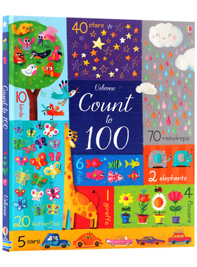 Usborne Count to 100 英文原版 数字认知 数到一百 尤斯伯恩 数学启蒙早教书英语绘本 亲子互动故事书课外读物 英文版书籍