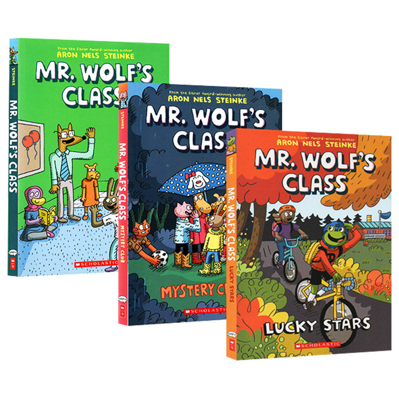 Mr Wolf's Class 1-3 英文原版绘本 老狼先生的教室 全彩漫画1-3册套装 狼老师的课堂故事 英文版儿童英语图画书 进口原版书籍图片