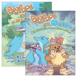 Nessie 大脚怪和尼斯湖水怪1 进口英语原版 Bigfoot 书籍 英文版 and 儿童章节桥梁漫画图像小说 英文原版 2册
