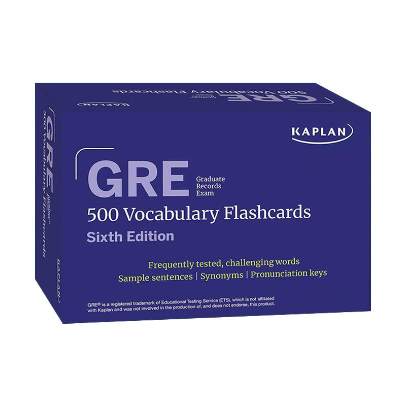 英文原版 GRE Vocabulary Flashcards 卡普兰美国研究生入学考试500词汇闪卡 含线上资源 英文版 进口英语原版书籍