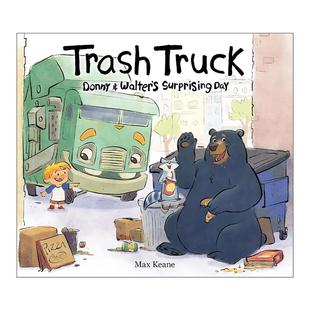 英文原版 Trash Truck Donny & Walter's Surprising Day 小汉克和垃圾 浣熊和熊惊喜的一天 精装图画书 英文版 进口英语原版书籍