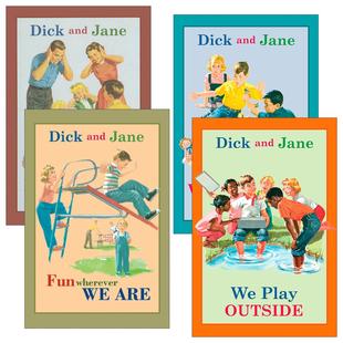 Jane 书籍 进口英语原版 Dick and Dunlap 儿童经典 迪克和简系列4册 英文版 英文原版 章节桥梁故事书 精装 Grosset