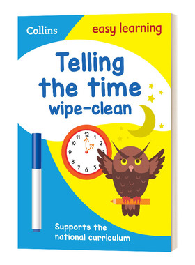 英文原版 Telling the Time Wipe Clean Activity Book 柯林斯轻松学习系列KS1 认识时间 可擦写活动书 英文版 进口英语原版书籍