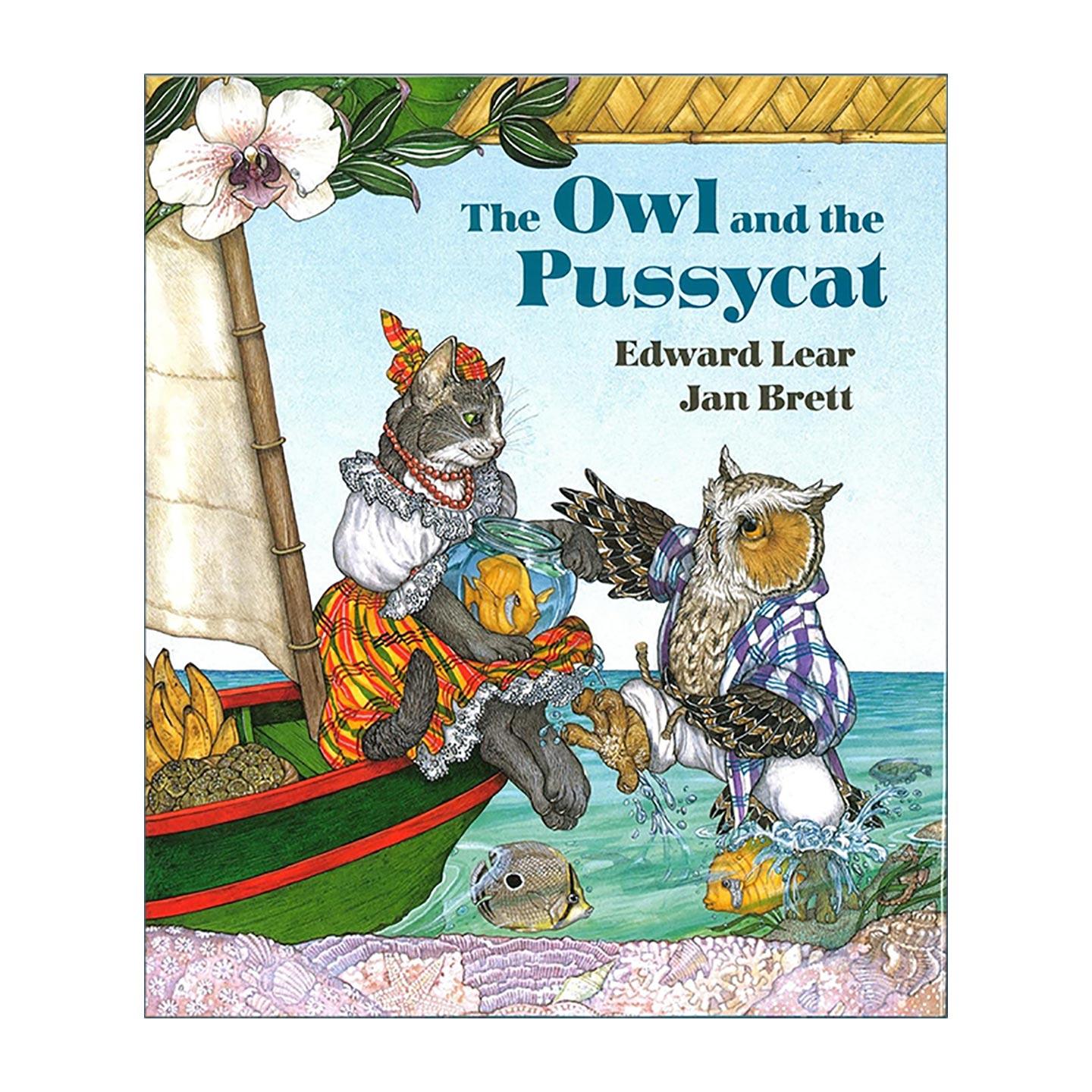 英文原版 The Owl and the Pussycat 猫头鹰和猫 儿童绘本 乌龟莫茜作者简·布雷特 英文版 进口英语原版书籍