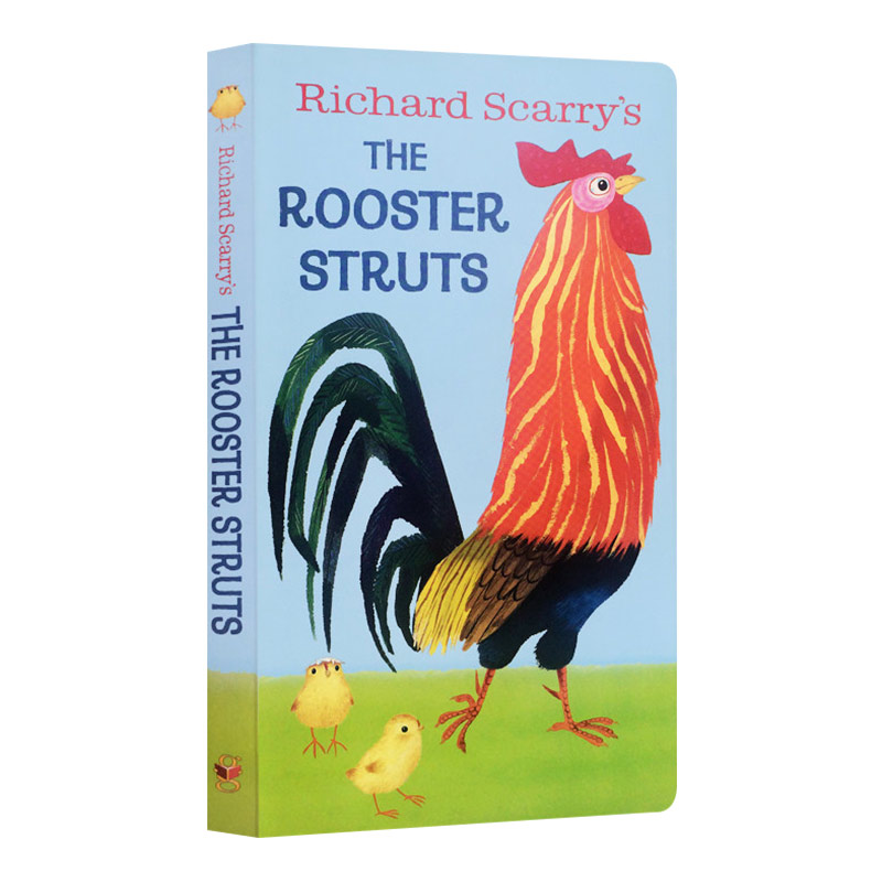 The Rooster Struts 一只大公鸡纸板书 Richard Scarry 金色童书 我是一只兔子系列 儿童英语启蒙经典绘本 英文原版进口图书