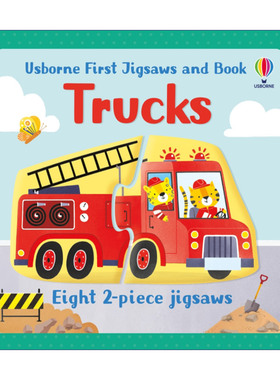 英文原版 Usborne First Jigsaws and Book Trucks 尤斯伯恩拼图和绘本 卡车 英文版 进口英语原版书籍
