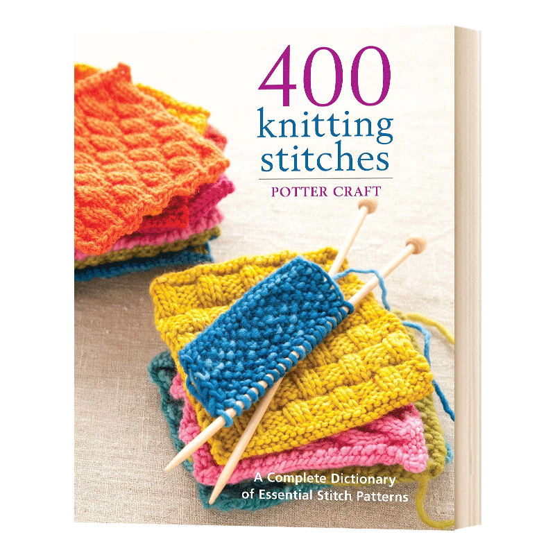 英文原版 400 Knitting Stitches 400种编织针法 英文版 基本针织针法组合编织指南书 进口英语原版书籍