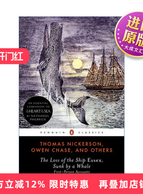 英文原版 The Loss of the Ship Essex Sunk By a Whale 海洋深处 被鲸鱼撞沉的埃塞克斯号 企鹅黑经典 英文版 进口英语原版书籍
