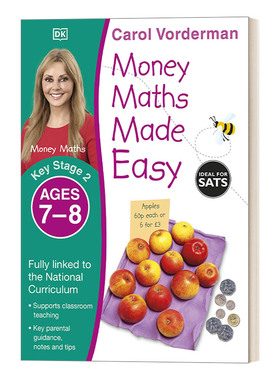 英文原版 Maths Made Easy:Ages 7-8 Key Stage 2 Money DK数学一点通 钱币练习 7-8岁 KS2 英文版 进口英语原版书籍