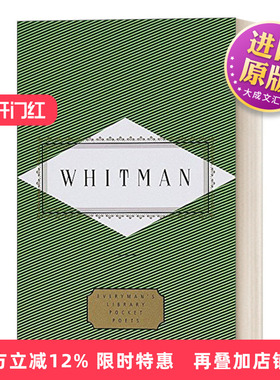 英文原版 Whitman Poems Everyman's Library Pocket Poets Series 沃尔特·惠特曼诗选 人人图书馆精装收藏版 英文版 进口英语书