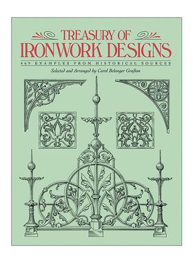 英文原版 Treasury of Ironwork Designs 欧洲铁制品艺术图案与设计 建筑装饰素材图册 英文版 进口英语原版书籍