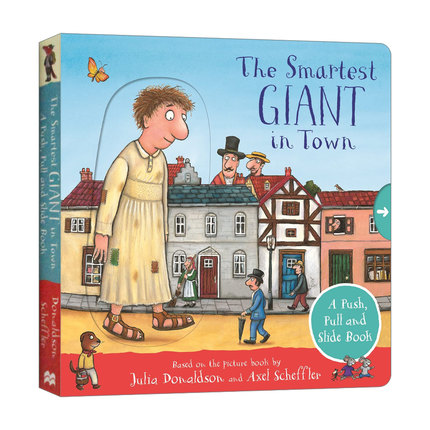 英文原版 The Smartest Giant in Town A Push Pull and Slide Book 镇上最聪明的巨人 推拉书 英文版 进口英语原版书籍