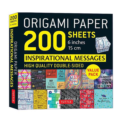 英文原版 Origami Paper 200 Sheets Inspirational Messages 6