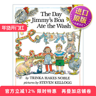 英文原版 The Day Jimmy's Boa Ate the Wash 那天吉米的蟒蛇吃掉了洗好的衣服 儿童幽默绘本 Steven Kellogg 进口英语原版书籍