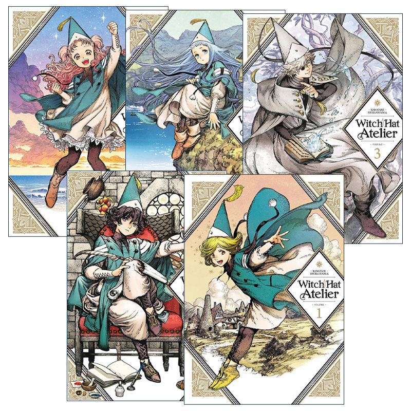 英文原版 Witch Hat Atelier尖帽子的魔法工坊系列 套装5册 同名动漫漫画 白浜鴎 (1-5册)英文版 进口英语原版书籍