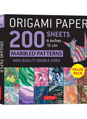 英文原版 Origami Paper 200 sheets Marbled Patterns 6