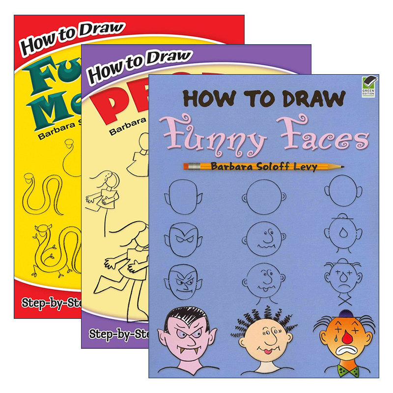 英文原版 How to Draw 如何画人物系列3册 儿童卡通绘画技巧指南 Barbara Soloff Levy 英文版 进口英语原版书籍