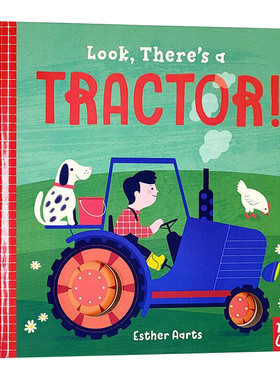 Look There's a Tractor 英文原版 看 那里有一辆拖拉机 交通工具系列 趣味洞洞纸板书 幼儿益智早教绘本 英文版进口原版英语书籍