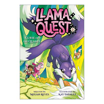 英文原版 Llama Quest #3 Curse of the Quakes 羊驼拉玛的任务系列3 儿童奇幻冒险章节桥梁故事书 Megan Reyes 进口英语原版书籍