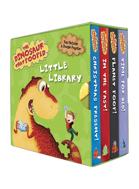 英文原版 The Dinosaur That Pooped Little Library 拉屎的恐龙系列小小图书馆 四册纸板书 英文版 进口英语原版书籍