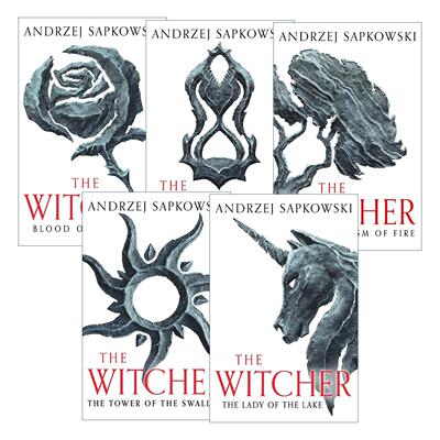 英文原版 The Witcher 巫师猎魔人系列1-5册 湖中女士 雨燕之塔 火的洗礼 蔑视时代 精灵之血 英文版 进口英语原版书籍