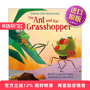 英文原版 The Ant and the Grasshopper 蚂蚁和蚂蚱 尤斯伯恩小小纸板书系列 儿童绘本 英文版 进口英语原版书籍