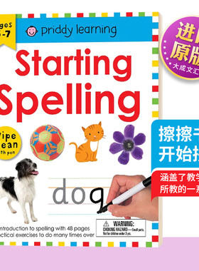 擦擦书 开始拼写 Wipe Clean Workbook Starting Spelling 英文原版 儿童英语单词学习书籍 英文版进口书 Roger Priddy Books