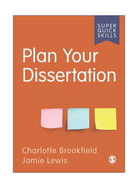 英文原版 Plan Your Dissertation 如何规划毕业论文 SAGE学术技能入门系列 英美大学本科生学术指南 英文版 进口英语原版书籍