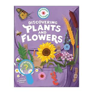 大自然百科精装 书籍 Discovering Flowers 背包探险者系列 and Explorer Plants 进口英语原版 英文原版 发现植物和花朵 Backpack