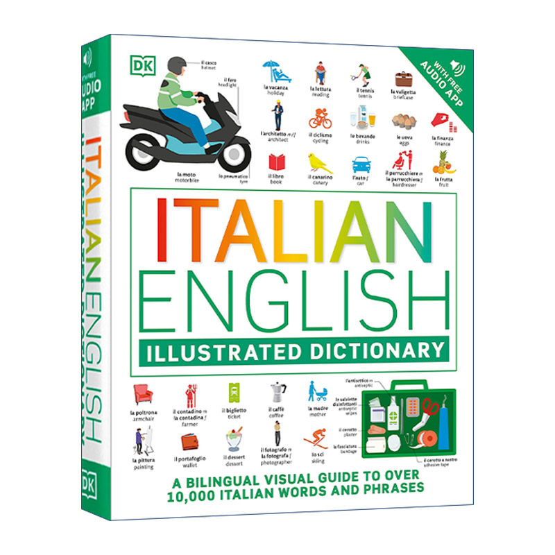 英文原版 Italian English Illustrated Dictionary 意大利语英语双语图解词典 英文版 进口英语原版书籍