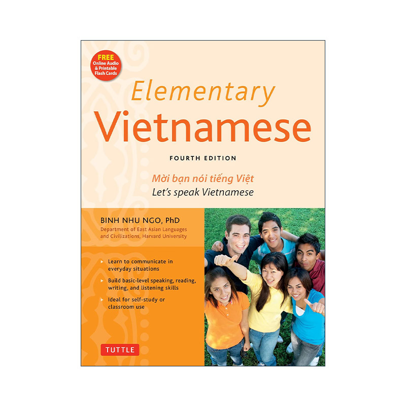 原版 Elementary Vietnamese Free Online Audio and Printable Flash Cards 初级越南语教程 修订更新第四版 进口原版书籍