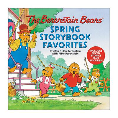 英文原版 The Berenstain Bears Spring Storybook Favorites 贝贝熊7个春日故事书合集 精装 含贴纸 英文版 进口英语原版书籍