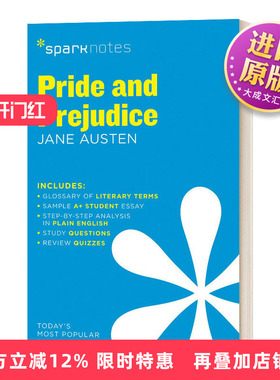 英文原版 Pride and Prejudice SparkNotes Literature Guide 文学导读系列 傲慢与偏见 英文版 进口英语原版书籍