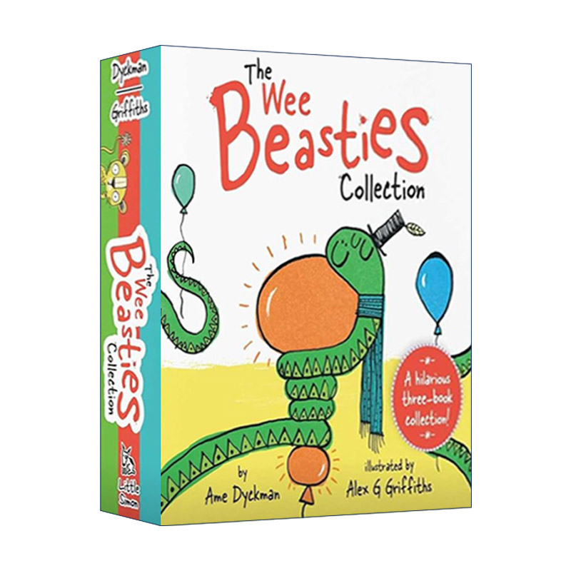 英文原版 The Wee Beasties Collection 小动物3册 纸板书盒装 含蟒蛇哈吉喜欢拥抱 狮子叫的太大声了 英文版 进口英语原版书籍