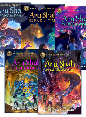 英文版 Pandava Series 波西杰克逊书系列5册 Aru Shah 阿鲁沙哈和时间尽头/死亡之歌/希望之树/黄金之城 /永生甘露 英文版 进口书