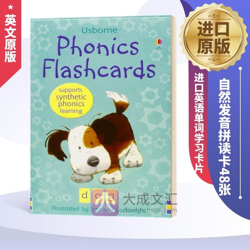 Phonics flashcards 英文原版 自然发音拼读卡48张 进口英语单词学习卡片 英文启蒙高效闪卡 英文版儿童图书