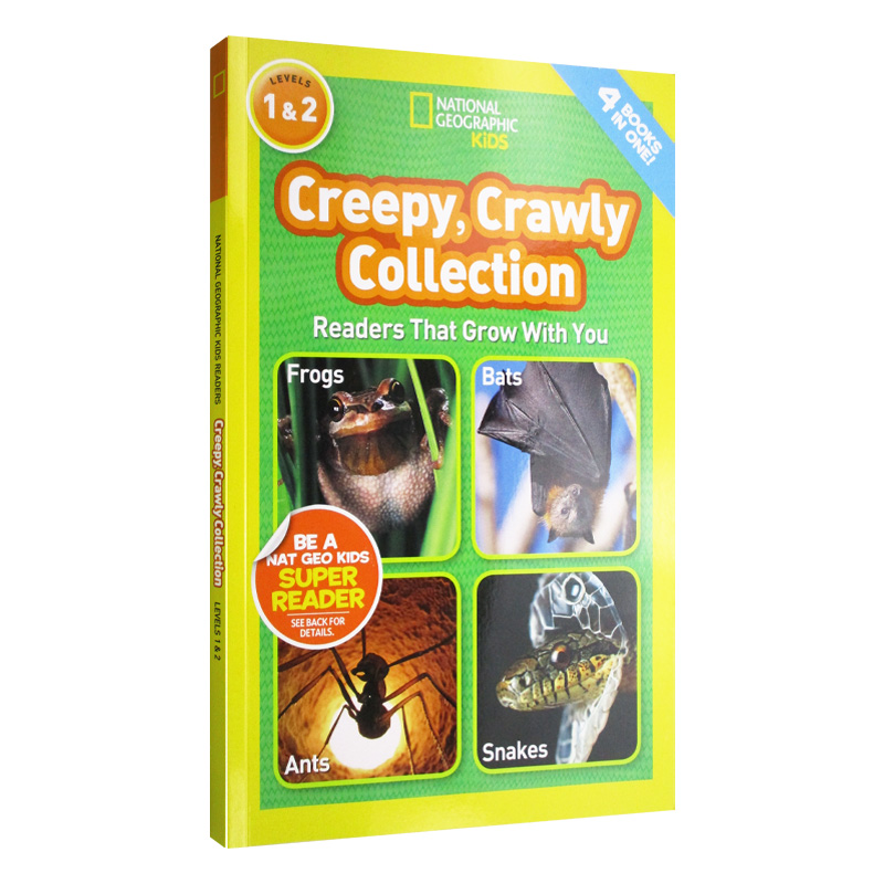 英文原版 National Geographic Kids Creepy Crawly Collection 4个故事合辑 L1L2 美国国家地理儿童百科分级读物 小学STEM课程