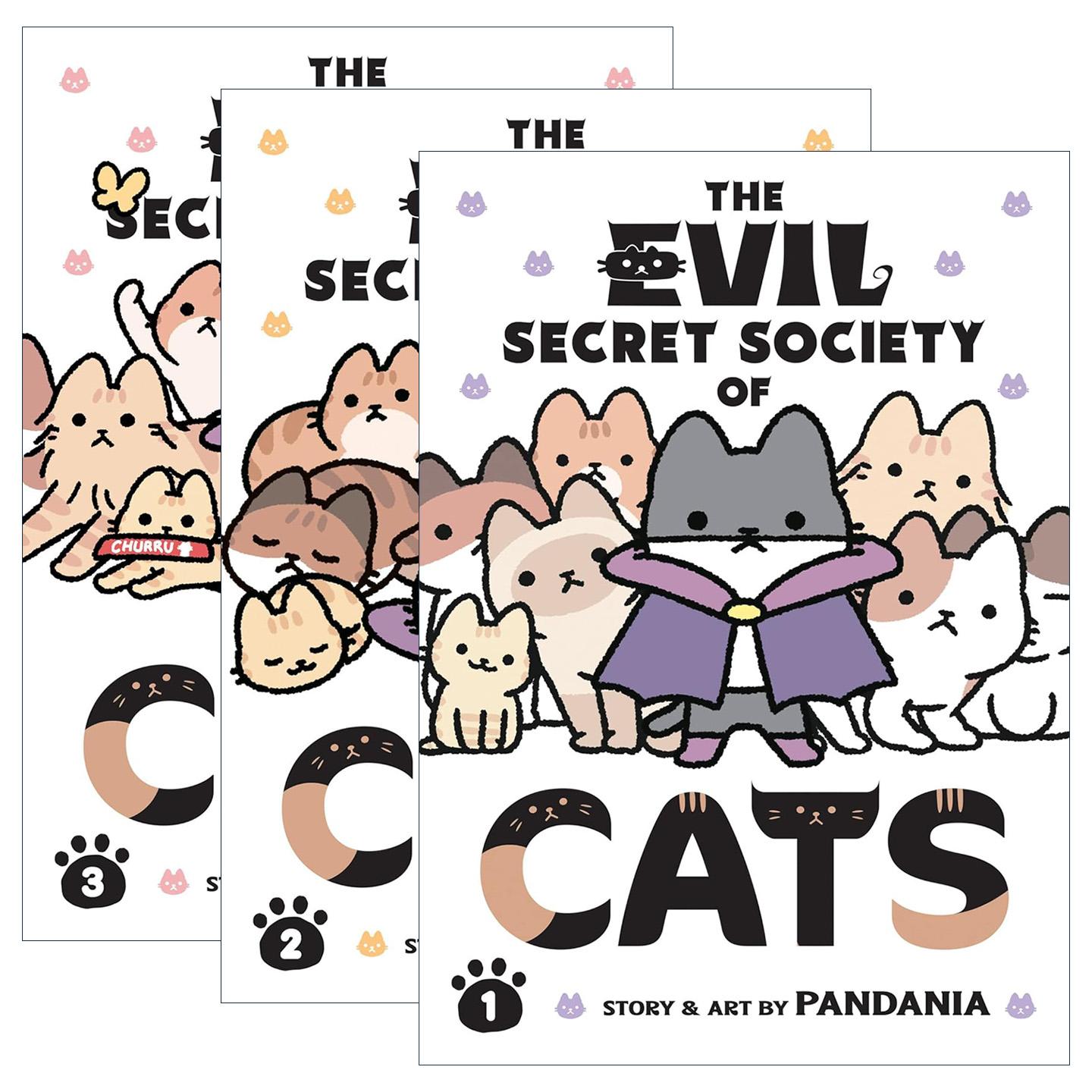 英文原版 The Evil Secret Society of Cats 邪恶地下社团猫系列1-3册 治愈搞笑漫画 世界喵童话作者pandania 英文版 进口原版书籍