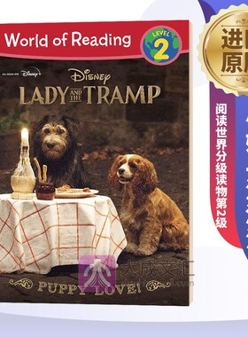 英文原版 阅读世界分级读物第2级小姐与流浪汉 World of Reading Lady and the Tramp Puppy Love Level 2儿童图书