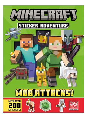 英文原版 Minecraft Sticker Adventure 2 我的世界 贴纸冒险书2 暴徒袭击 英文版 进口英语原版书籍