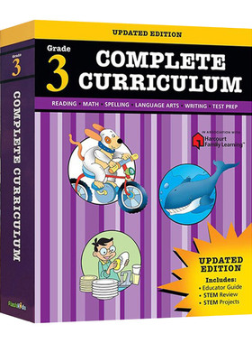 英文原版 Complete Curriculum Grade3 哈考特小学3年级英语教辅 Flash Kids Harcourt Family Learning 英文版 进口原版书籍