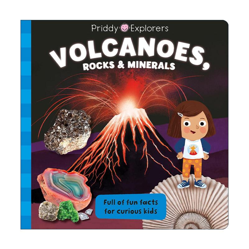 英文原版 Priddy Explorers Volcanoes Rocks and Minerals 探索者 火山 岩石和矿物 儿童科普百科纸板绘本 进口英语原版书籍